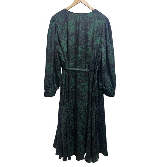 Susan Graver Occasions Printed Woven Jacquard Style Wrap Maxi Dress 2XP 18-20 - Picture 3 of 6